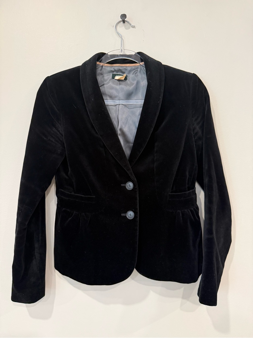 J.Crew Vintage Holiday 2009 Eden Velvet Blazer Jacket - Black Size 4 Excellent